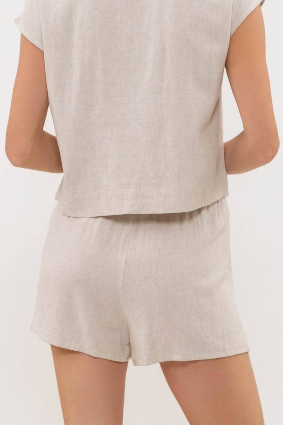 LINEN HIGH WAIST SHORTS