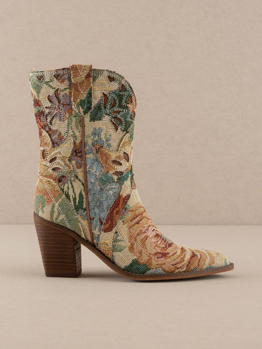 Floral Western Bootie