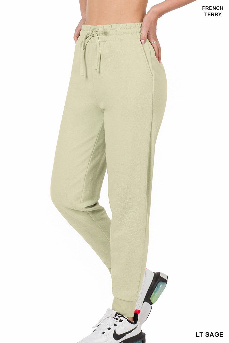 French Terry Jogger Pants W/Side Pockets