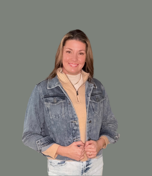 Dory Denim Jacket with Asymmetrical Seam