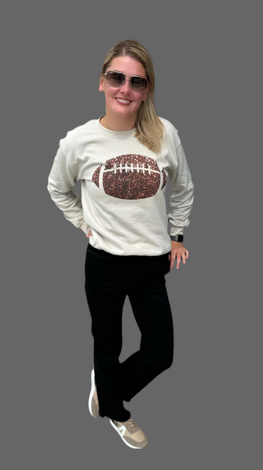 Lexi Faux Sequin Football Sweatshirt