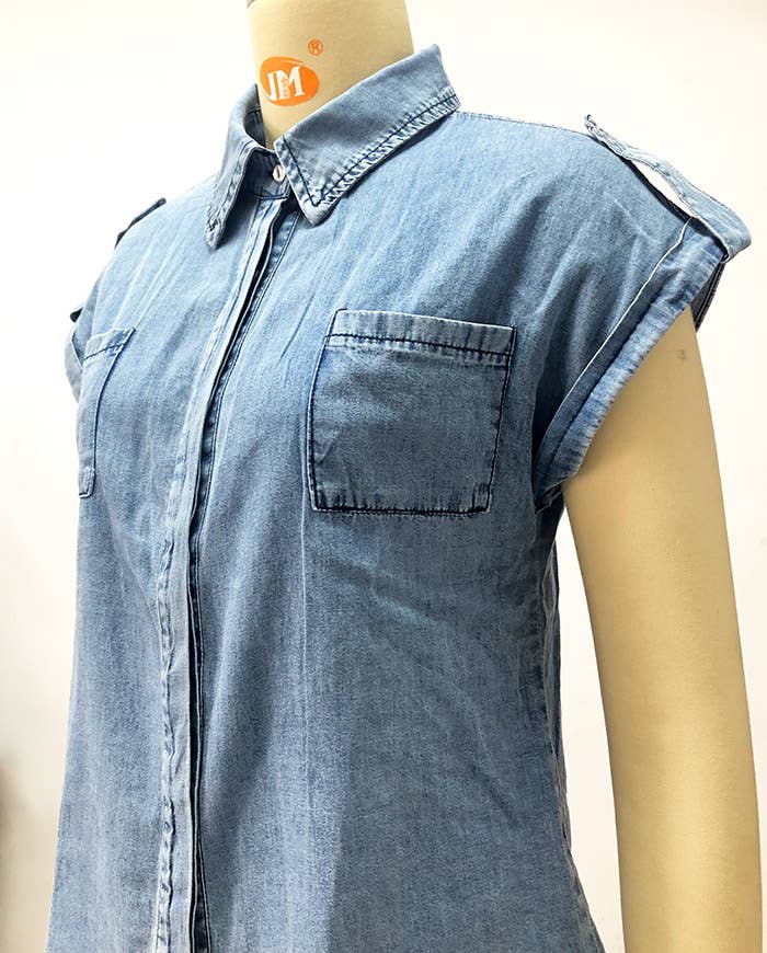 Vintage Washed Denim Top