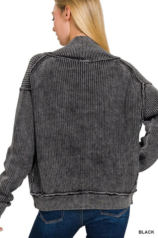 Penny Washed Dropped Shoulder Cardigan