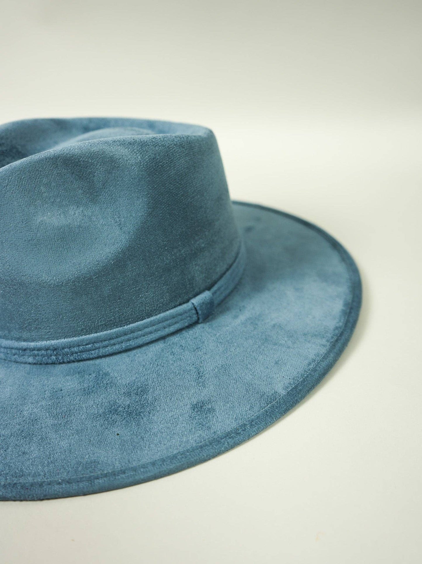 Vegan Suede Rancher Hat- Steel Blue