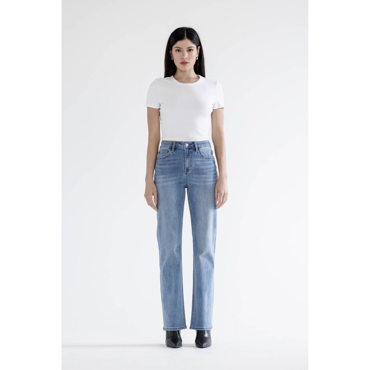 MICKI MICA HIGH RISE STRAIGHT LEG JEANS