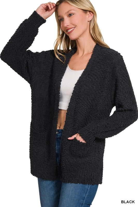 Pamela Long Sleeve Popcorn Sweater Cardigan