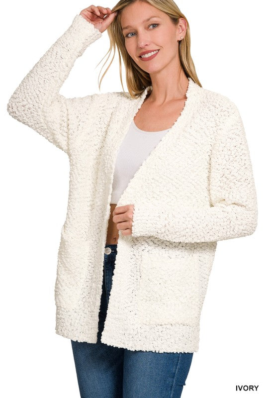 Pamela Long Sleeve Popcorn Sweater Cardigan