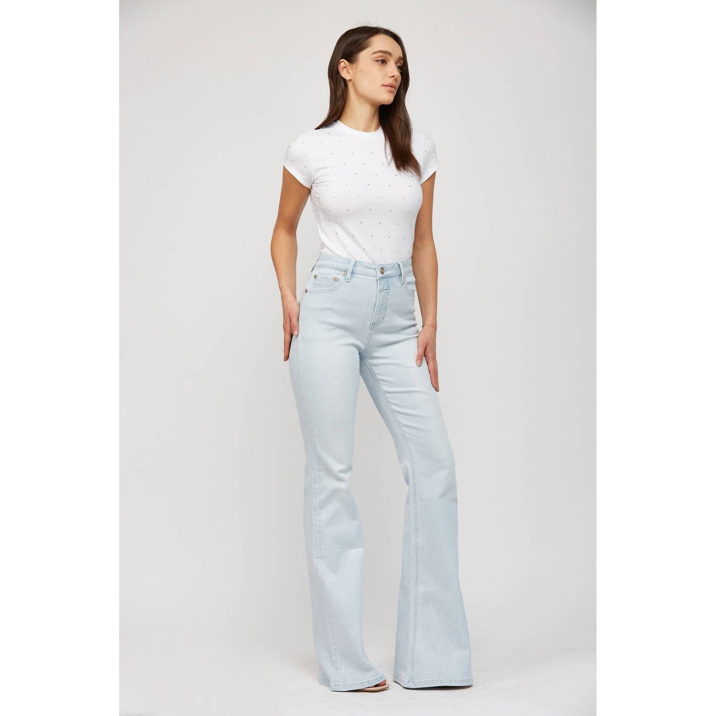 MICA SUPER HIGH RISE TUMMY TUCK FLARE LEG JEANS