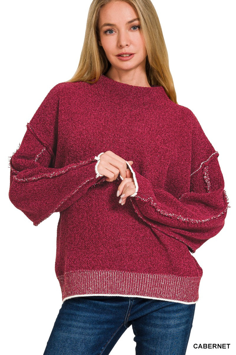 Roxy Mock Neck Chenille Sweater