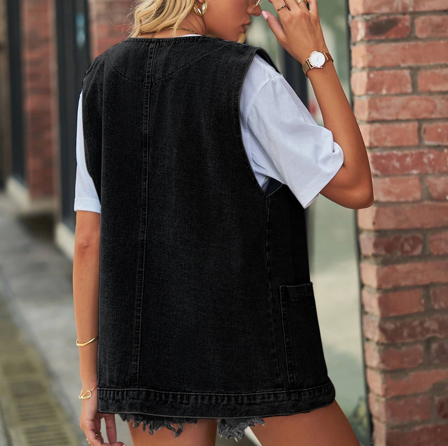 Mona Oversized Denim Vest