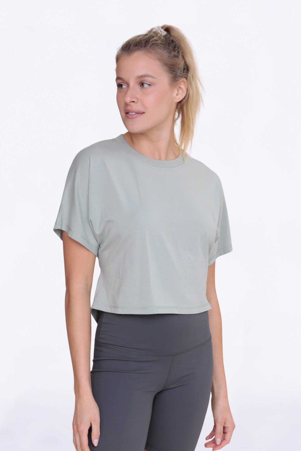 Gathered Back Short Sleeve Top