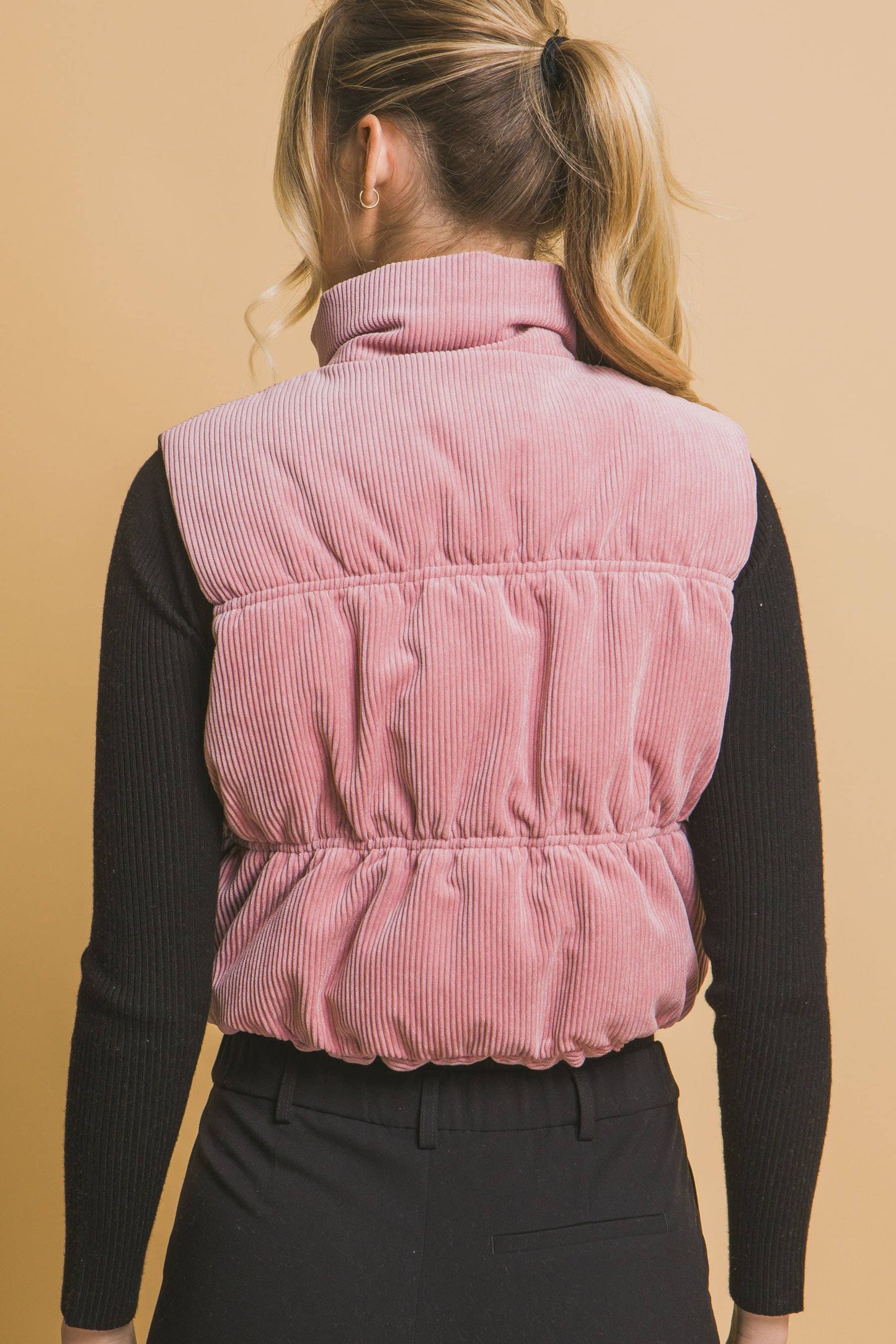 KORA CROPPED CORDUROY PUFFER VEST