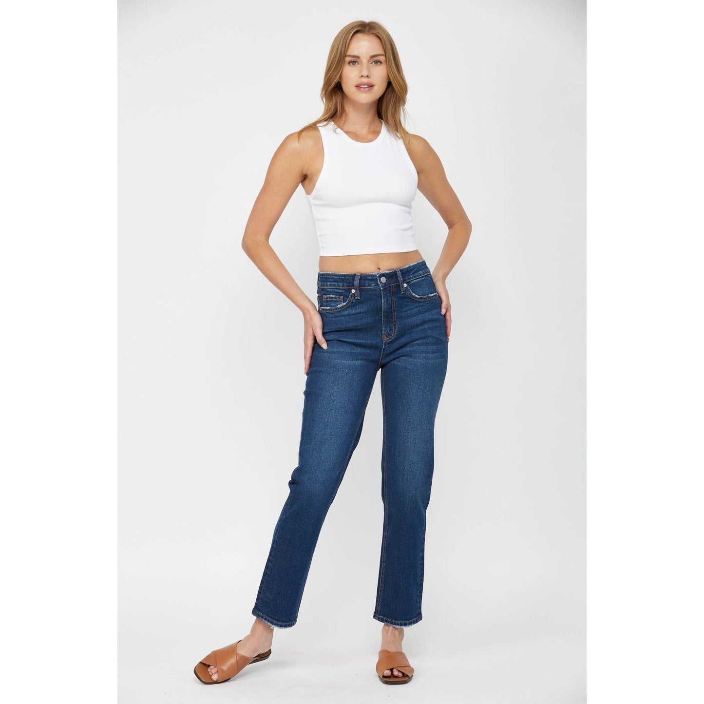 MACI MICA SUPER HIGH WEDGE STRAIGHT LEG JEANS