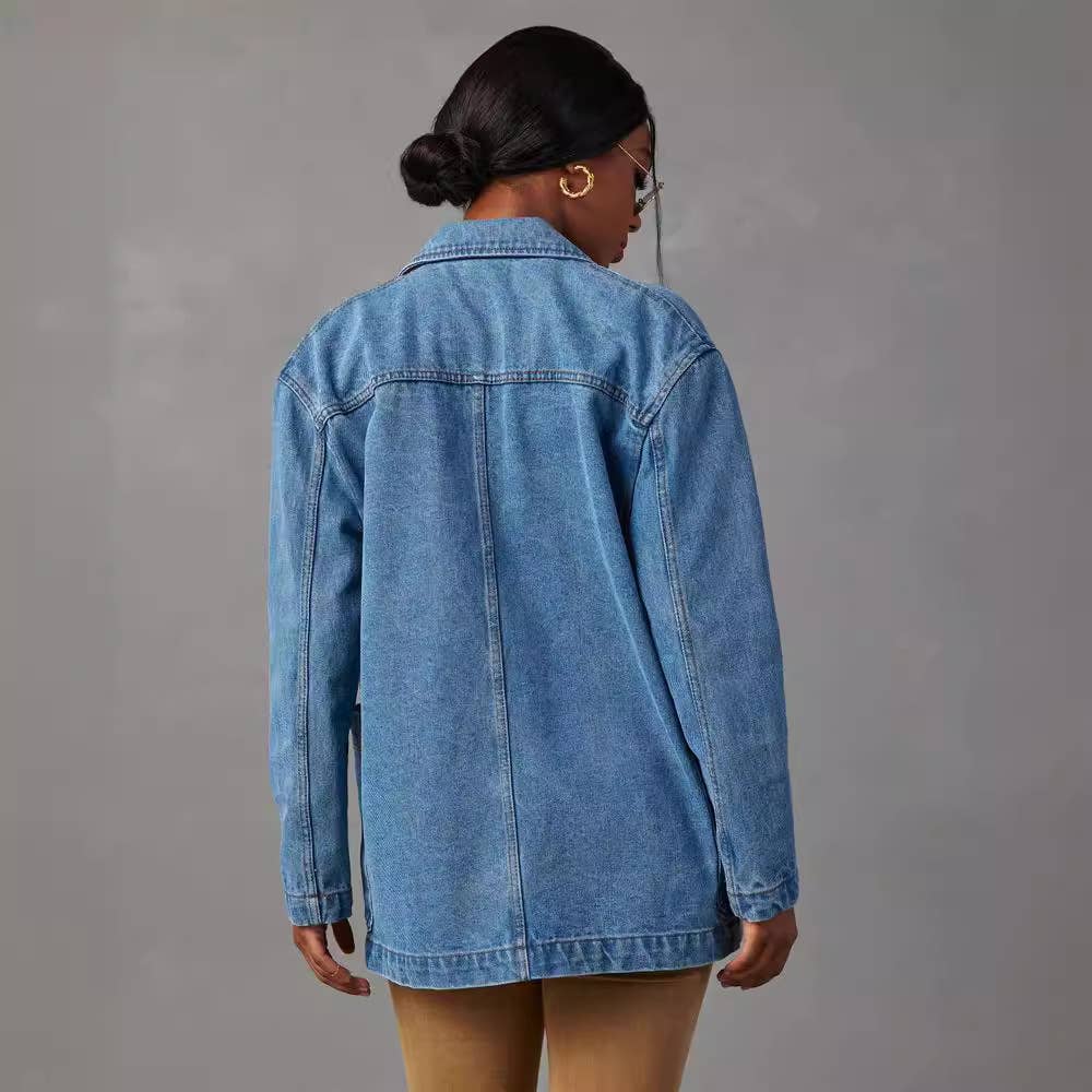 ARDETH VINTAGE WASHED DENIM BLAZER