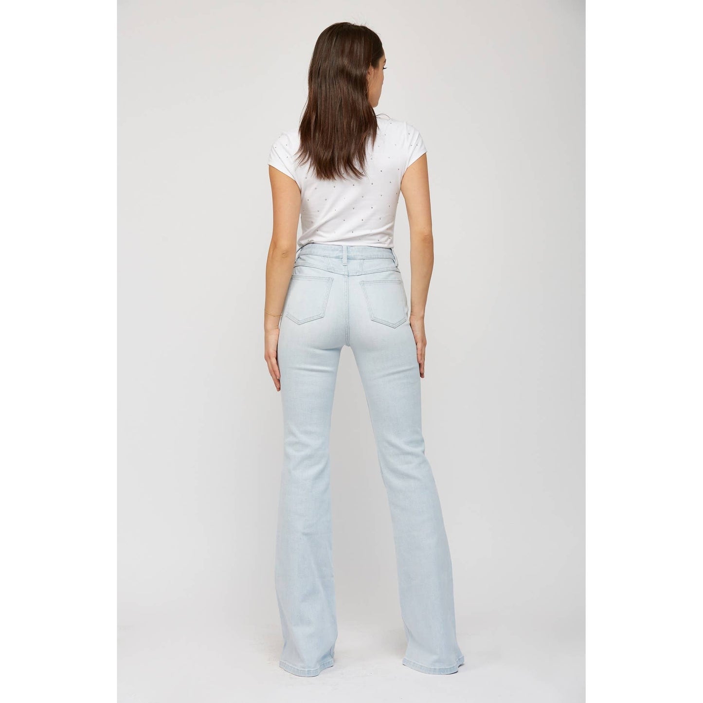 MICA SUPER HIGH RISE TUMMY TUCK FLARE LEG JEANS