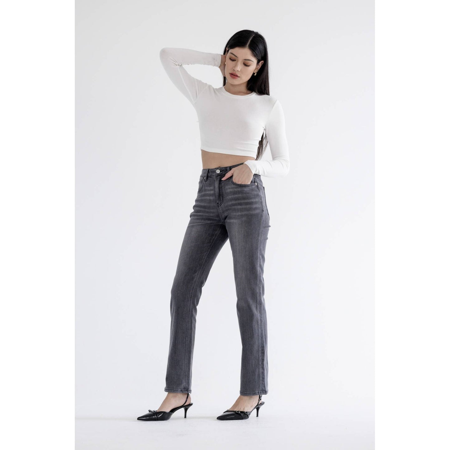 MICA MIKALYA HIGH RISE STRAIGHT LEG JEANS