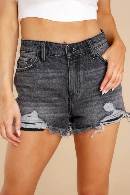 White Distressed Frayed Denim Shorts