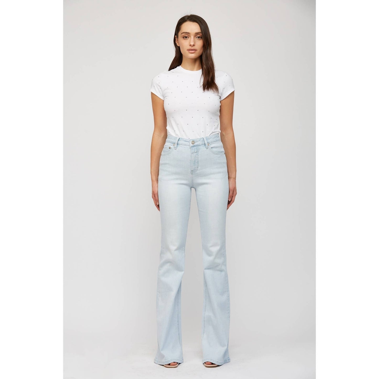 MICA SUPER HIGH RISE TUMMY TUCK FLARE LEG JEANS