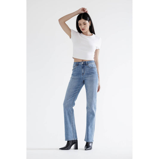 MICKI MICA HIGH RISE STRAIGHT LEG JEANS