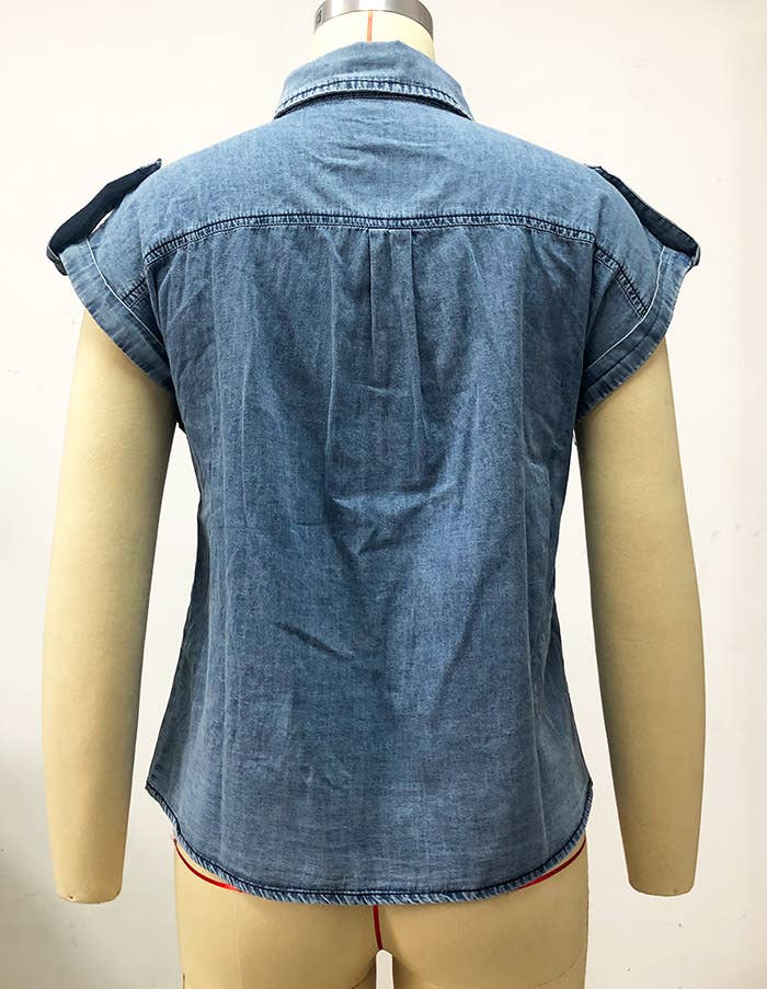 Vintage Washed Denim Top