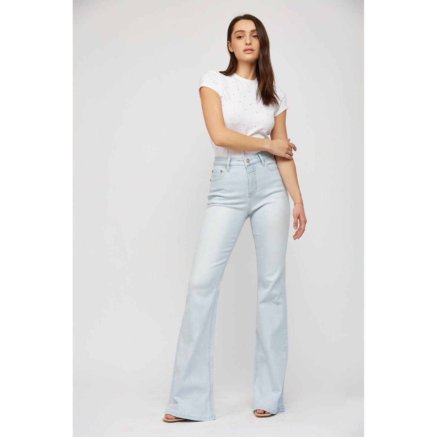 MICA SUPER HIGH RISE TUMMY TUCK FLARE LEG JEANS