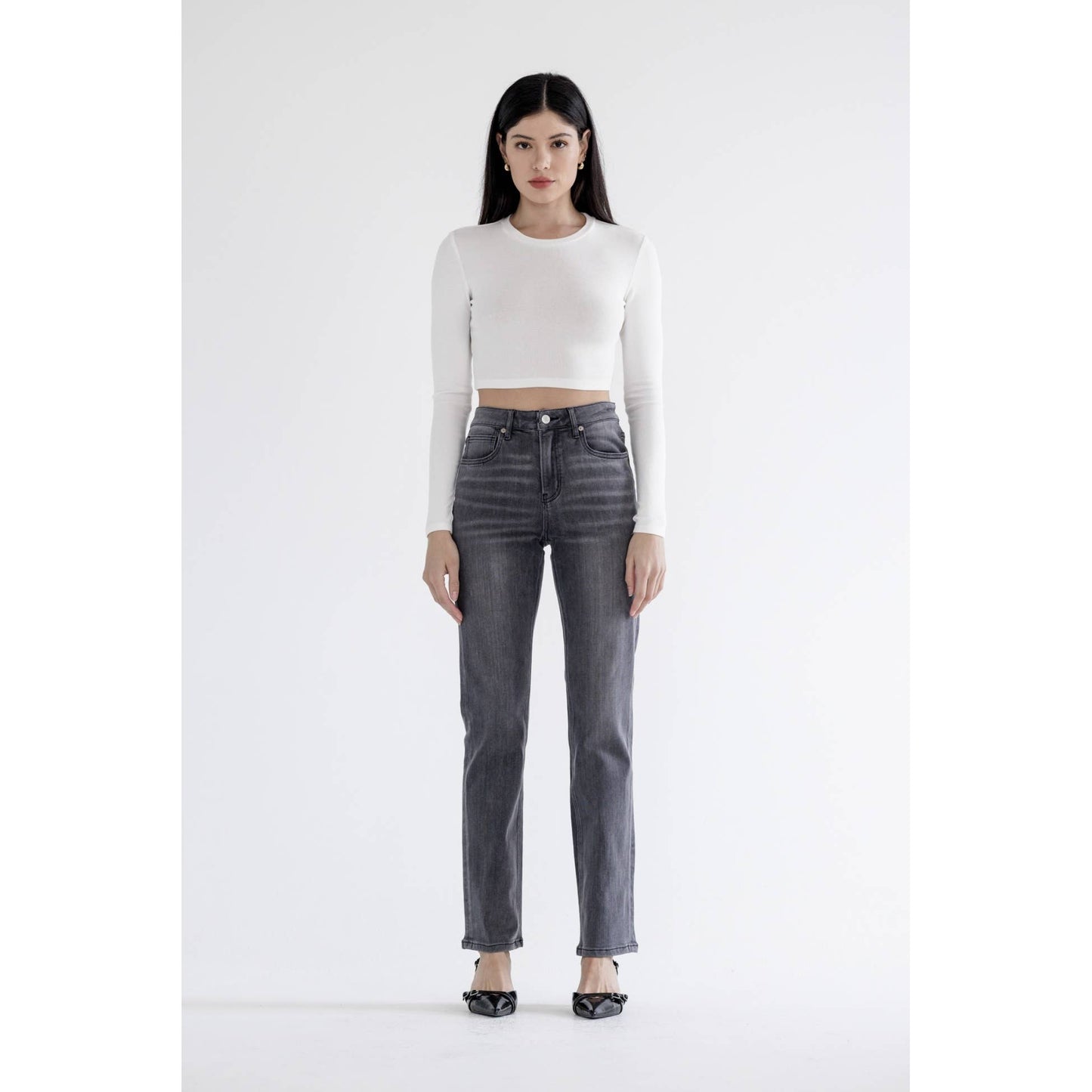 MICA MIKALYA HIGH RISE STRAIGHT LEG JEANS