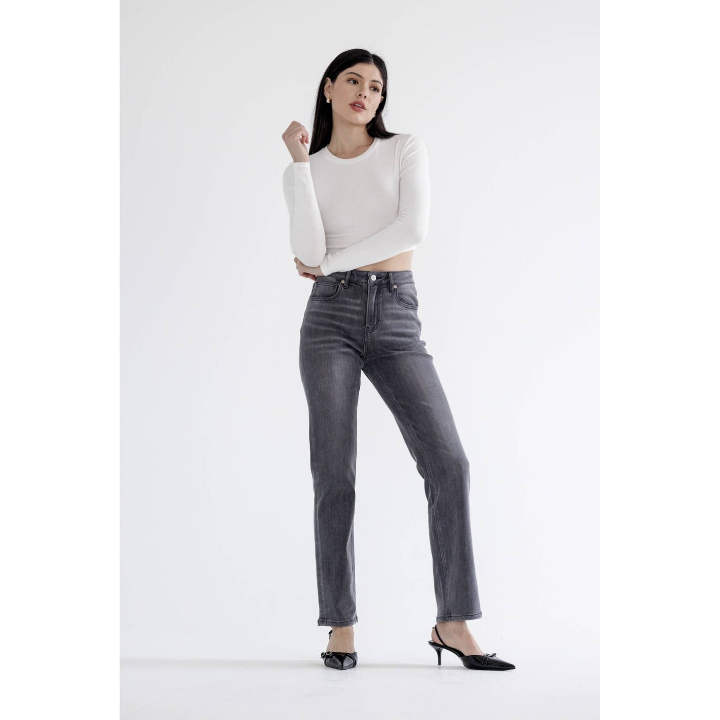 MICA MIKALYA HIGH RISE STRAIGHT LEG JEANS