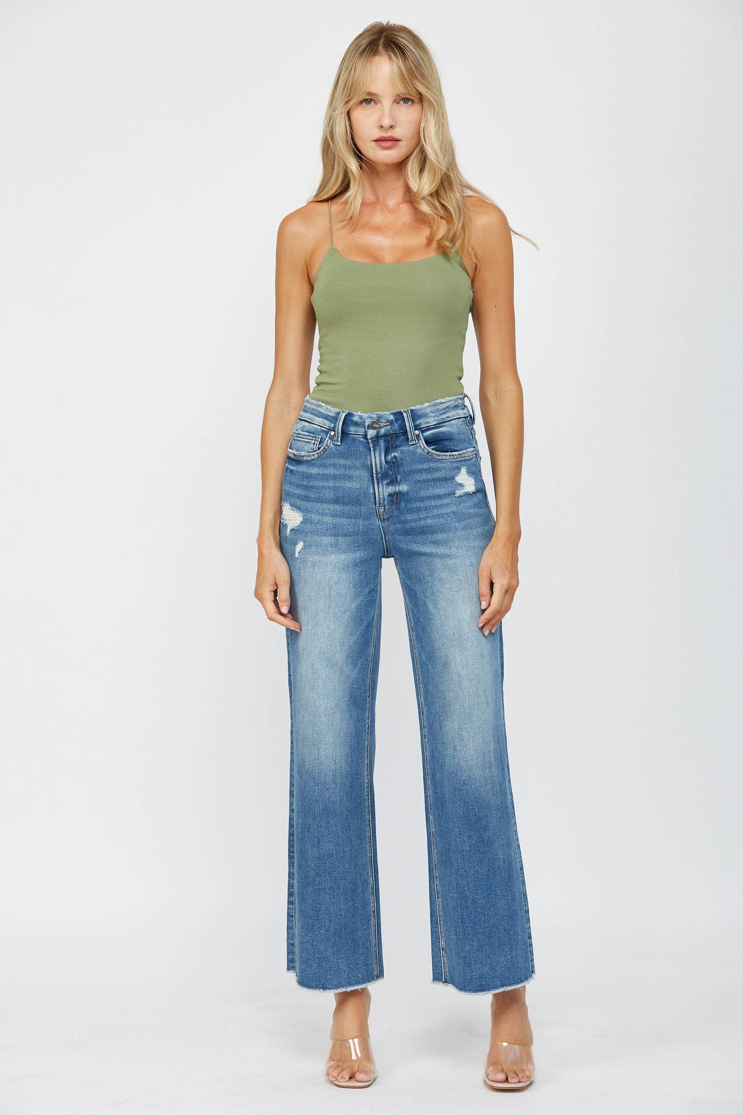 MICA STRETCH SUPER HIGH RISE WIDE LEG JEANS