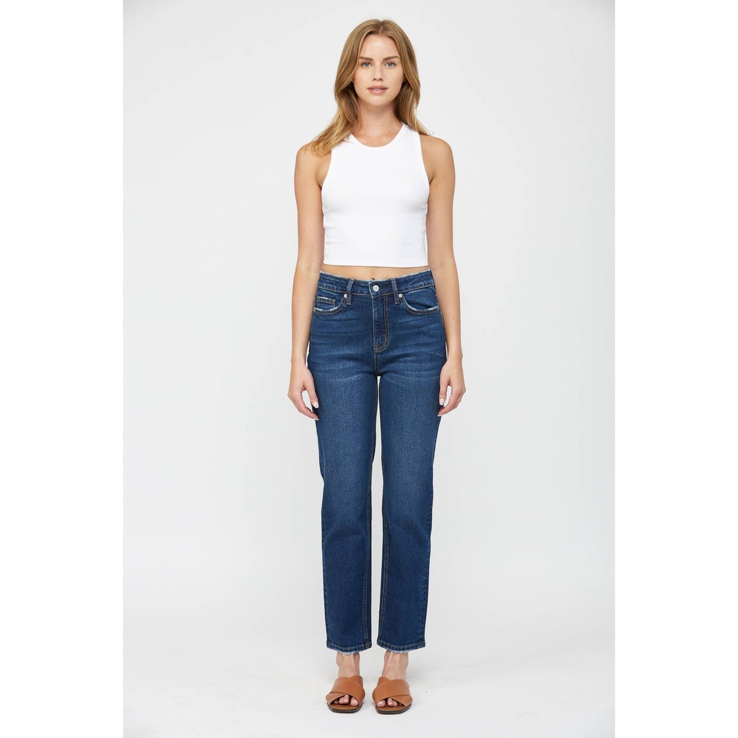 MACI MICA SUPER HIGH WEDGE STRAIGHT LEG JEANS