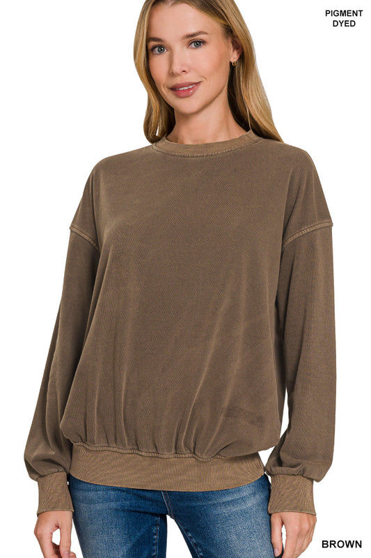 EVELYN FLEECE ROUND NECK SWEATSHIRT