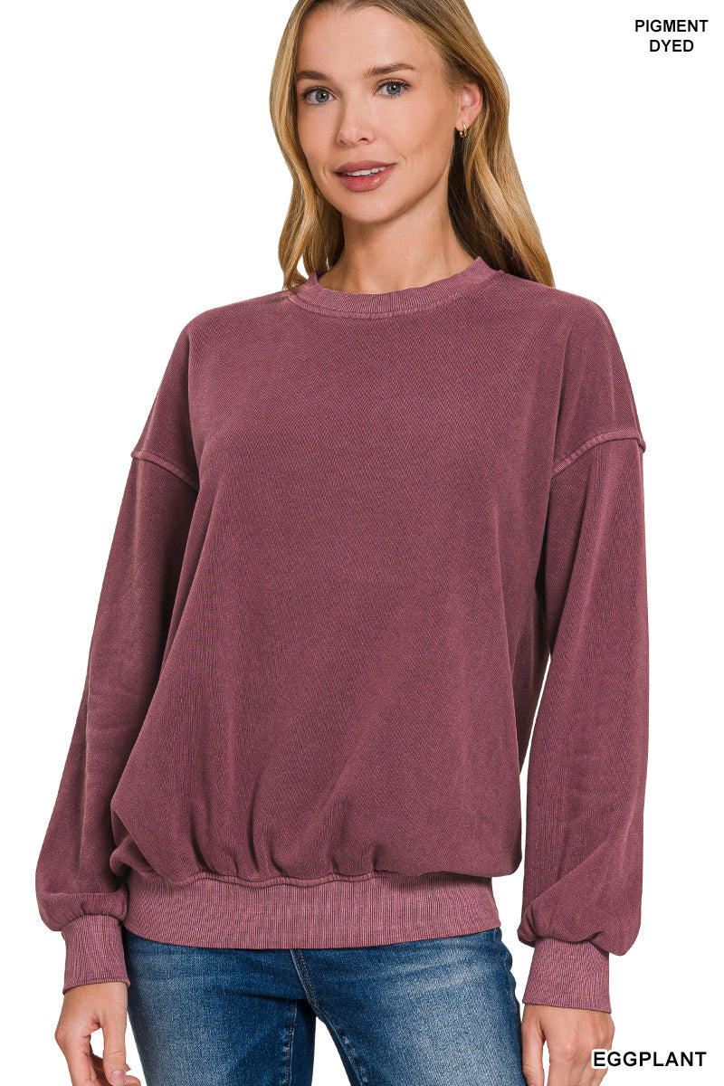 EVELYN FLEECE ROUND NECK SWEATSHIRT