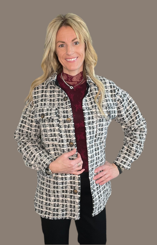 TIA BOUCLE CHECKERED SHACKET