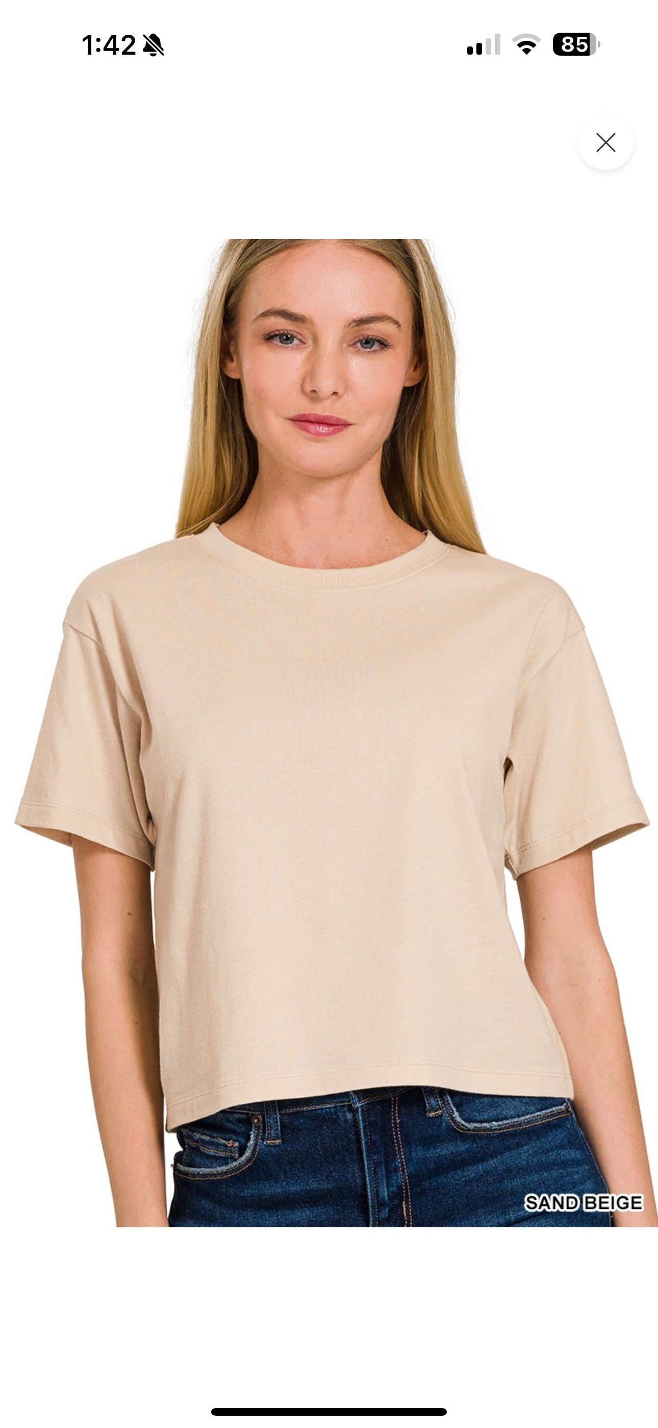 ZENANA COTTON CREW NECK SHORT SLEEVE CROPPED T-SHIRT