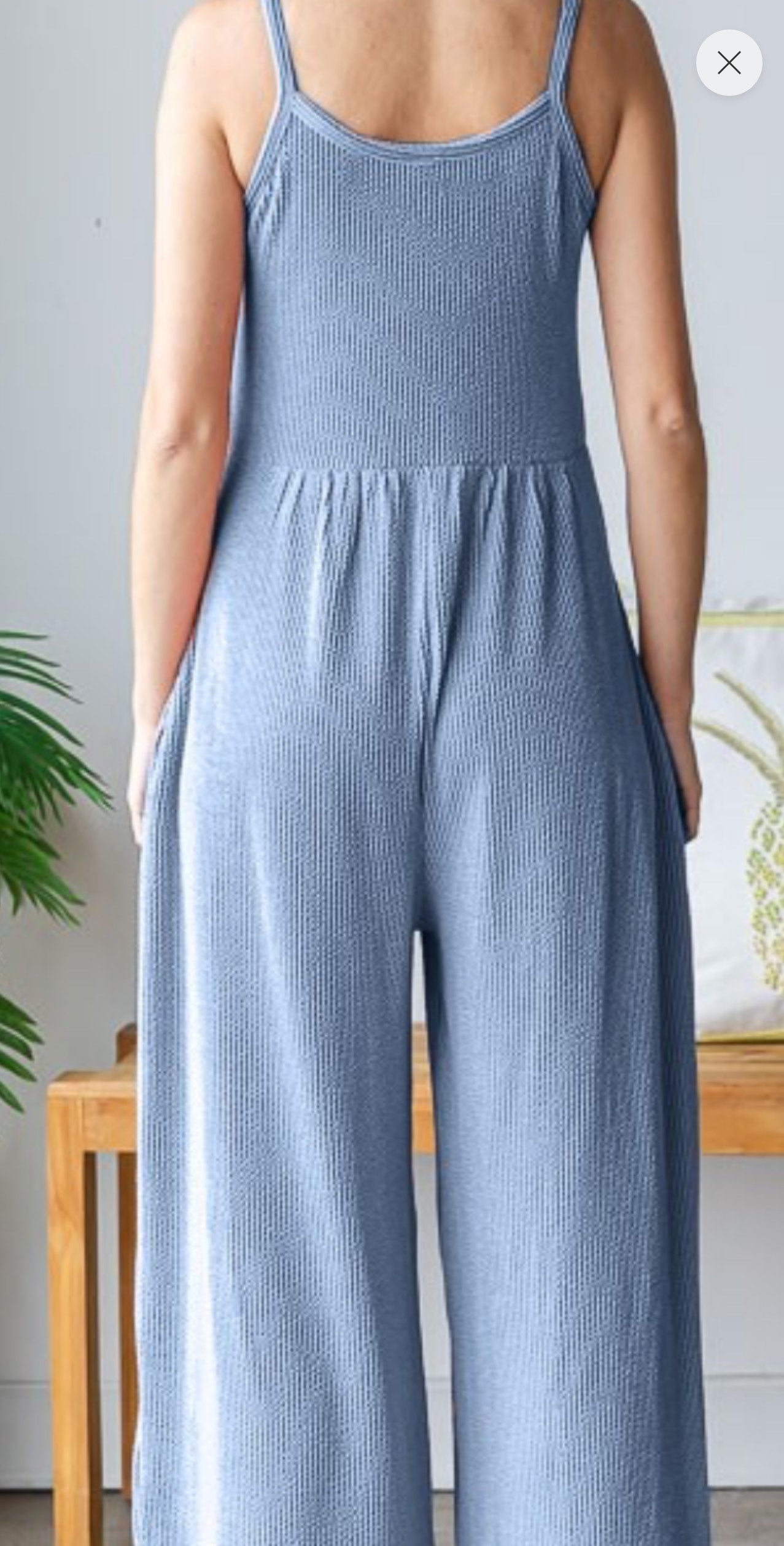 Solid Ribbed Cami Jumpsuit