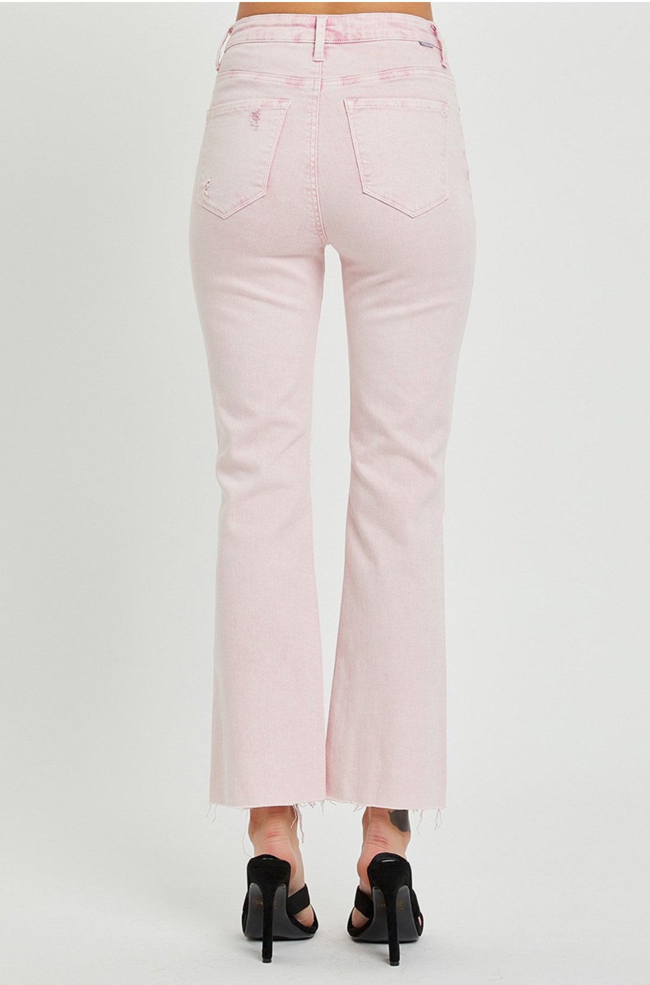 Risen High Rise Acid Pink Button Down Jeans