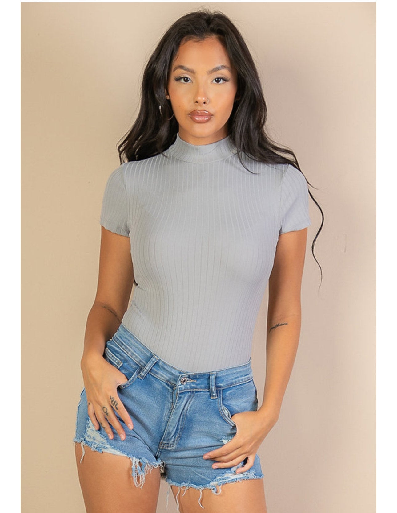 Capella Ribbed Short Sleeve Bodysuit