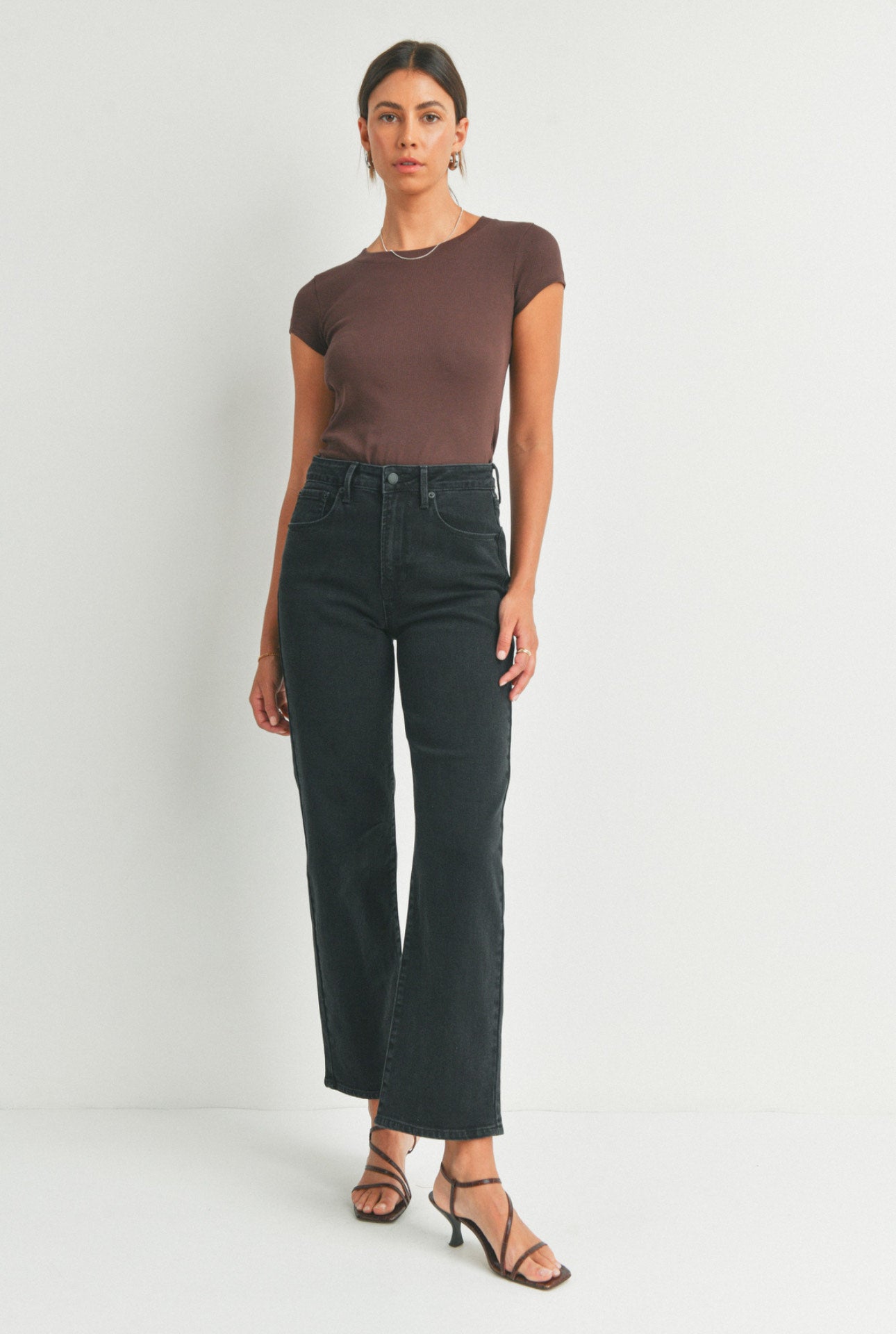 Black Relaxed Straight Leg Dad Jeans