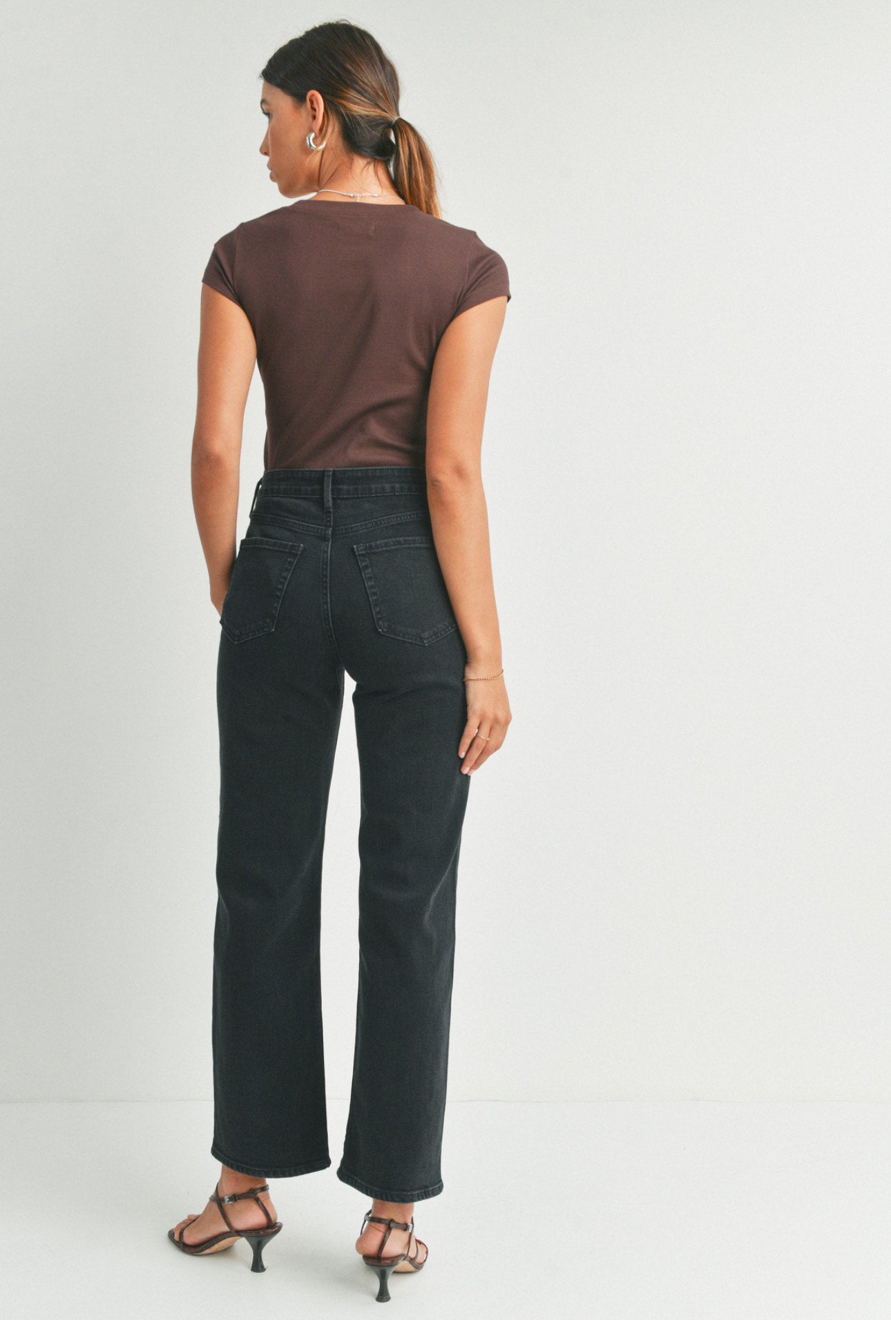 Black Relaxed Straight Leg Dad Jeans