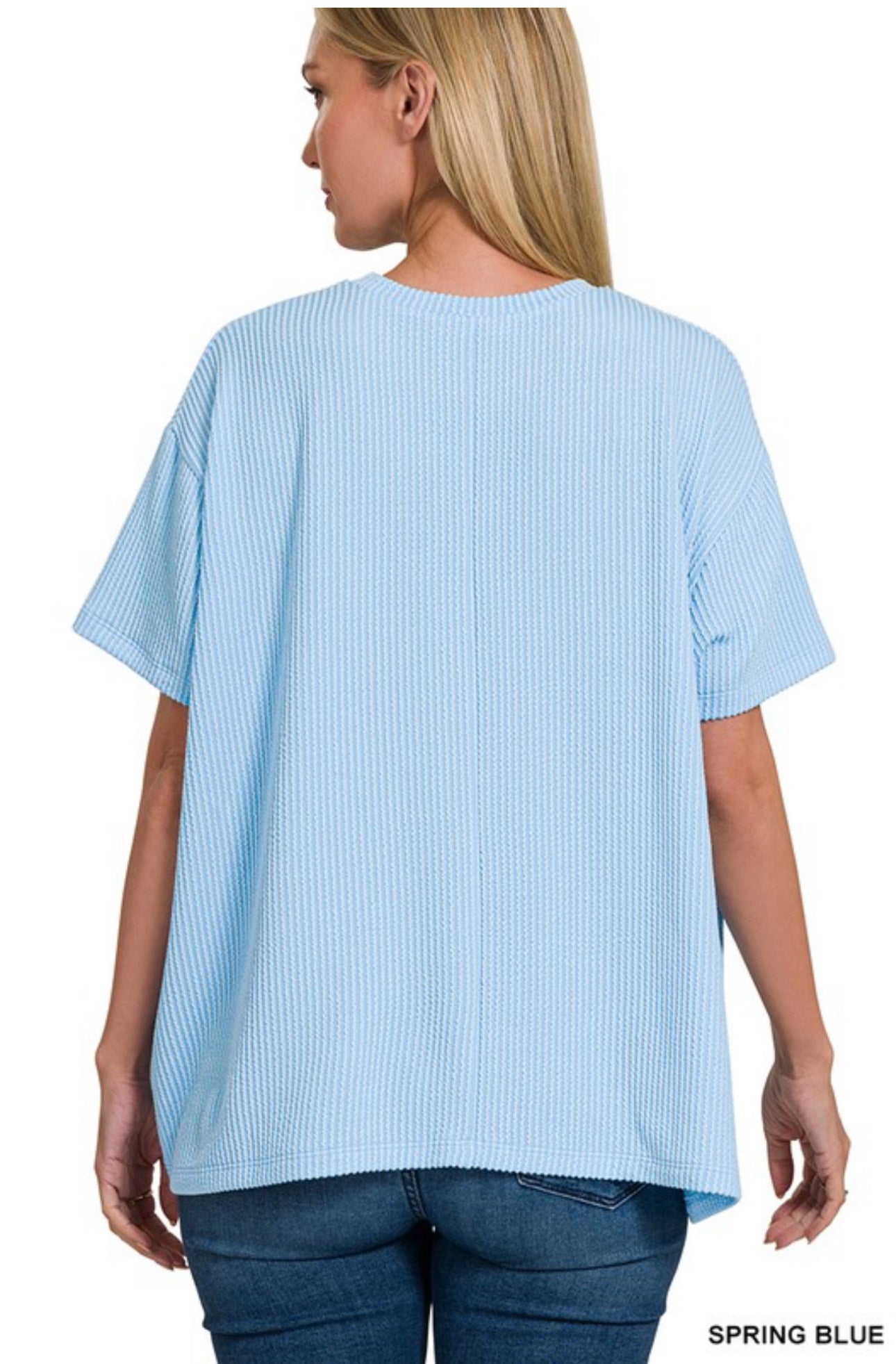 Corded Rib Short Sleeve Shirt with pocket