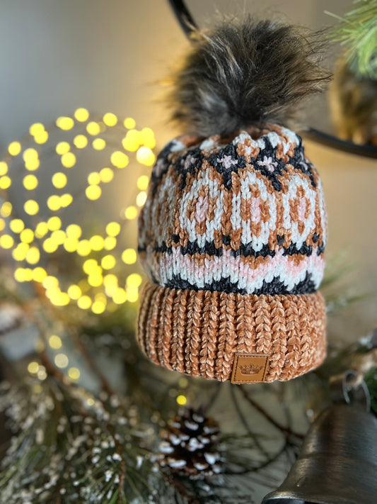 Patterned Pom Hat