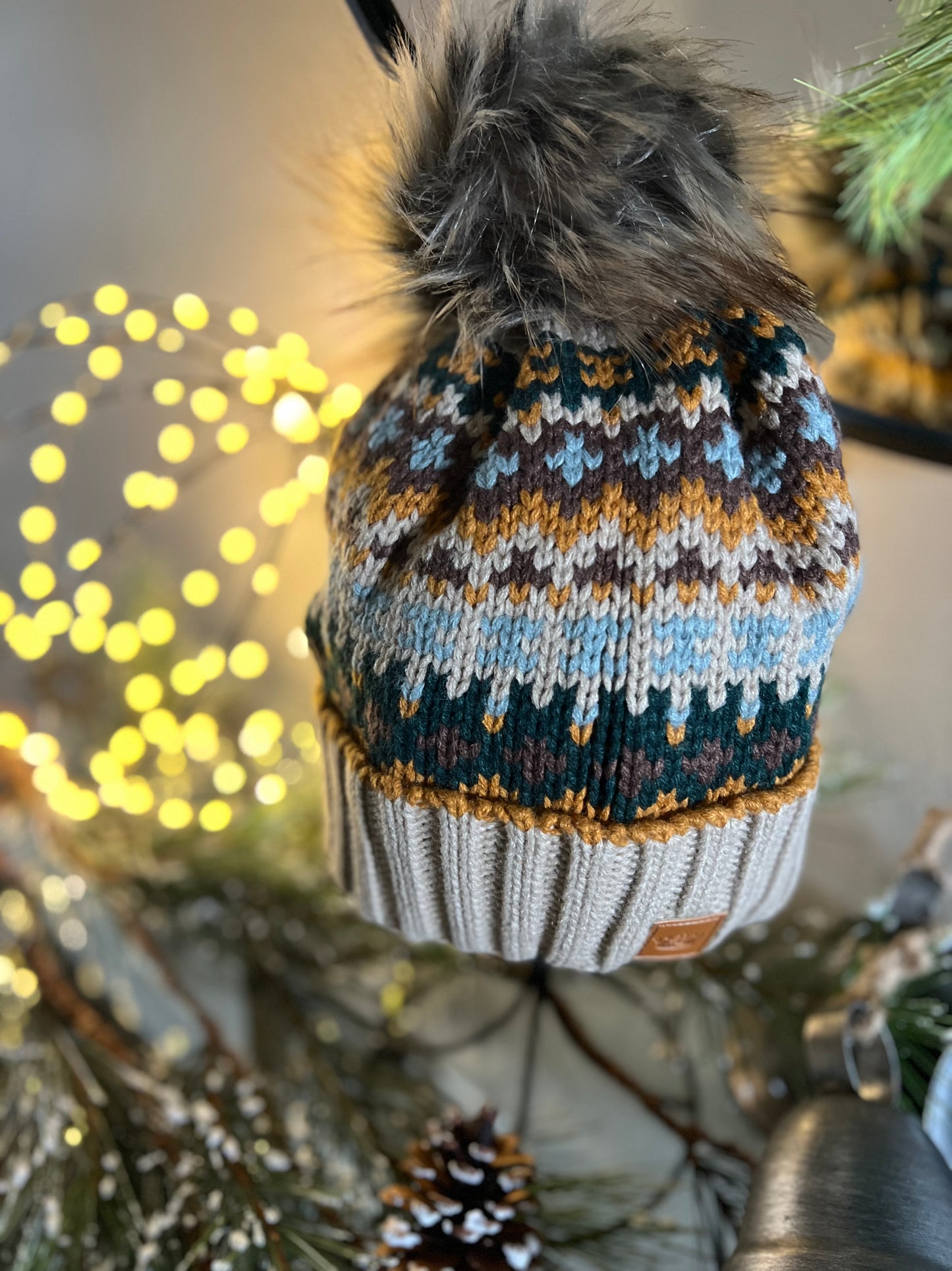 Patterned Pom Hat