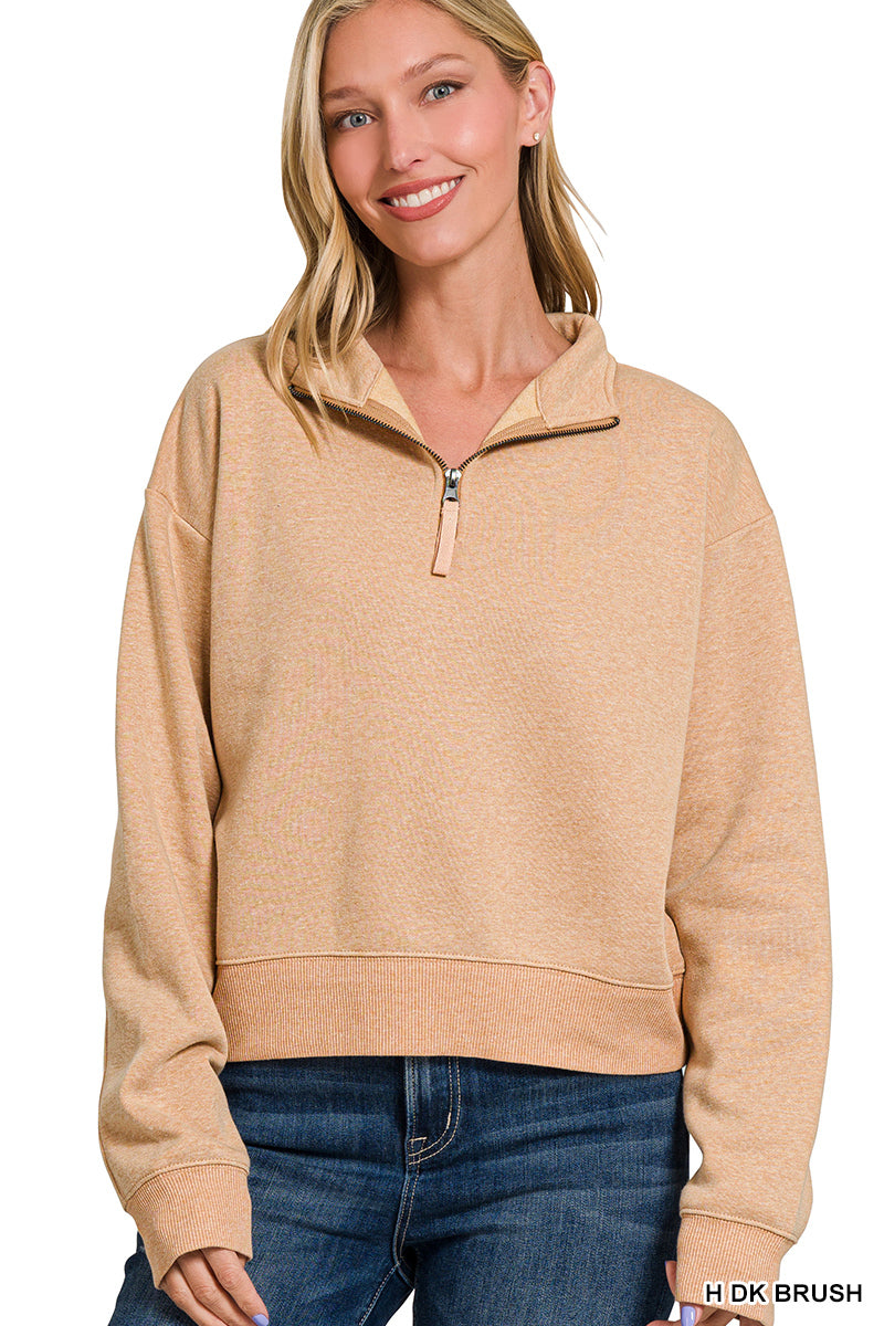 CORA HALF ZIP FLEECE PULLOVER