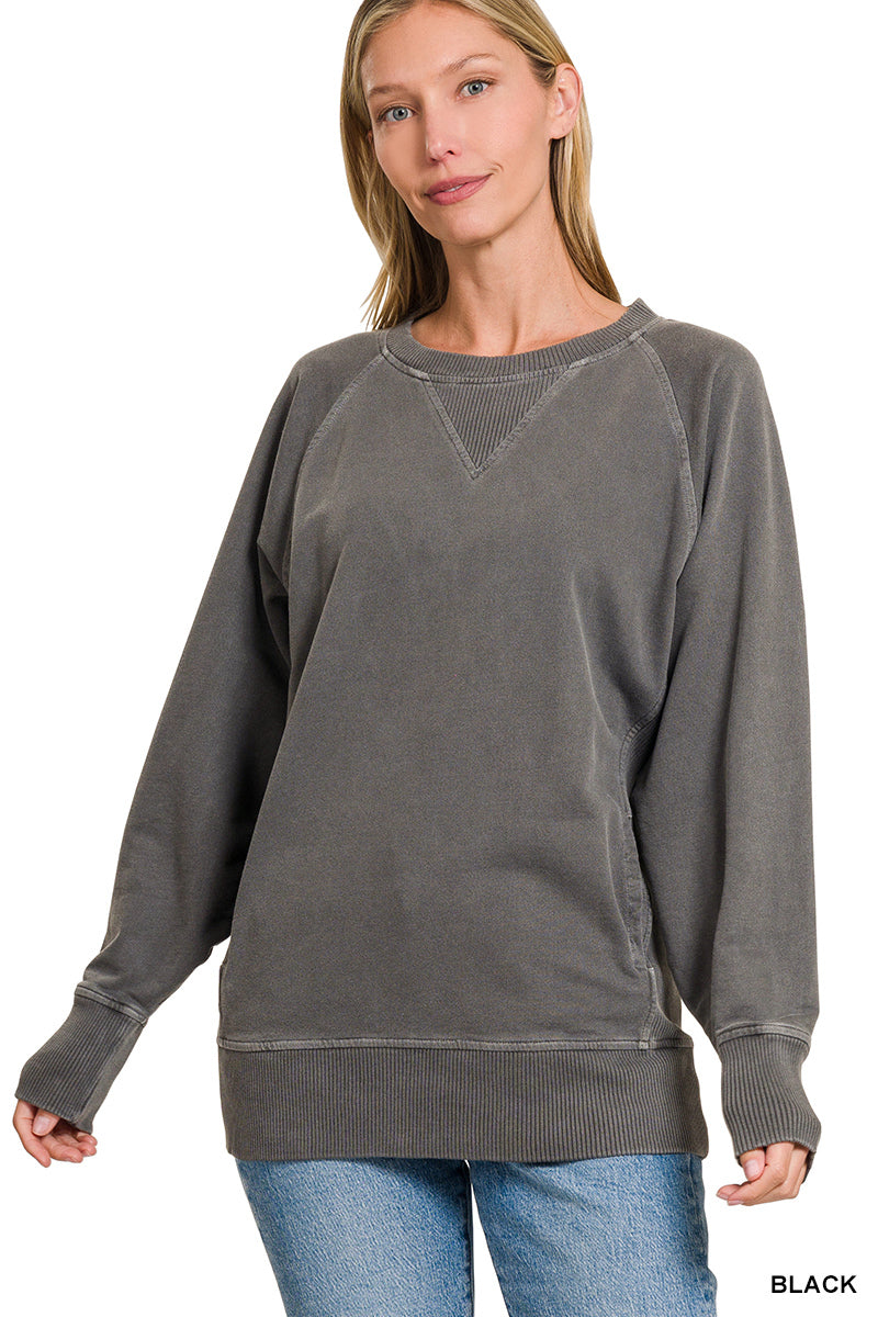 JOSEPHINE FRENCH TERRY PULLOVER W/POCKETS