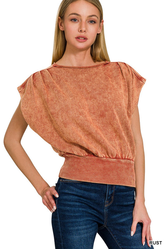 Dixie Dolman Sleeve Top W/ Boat Neck