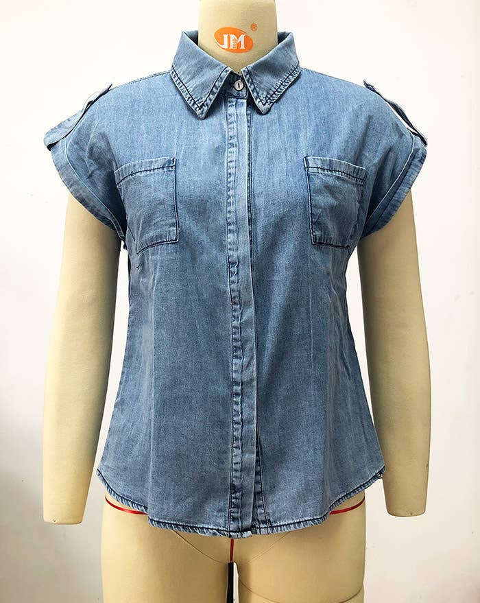 Vintage Washed Denim Top