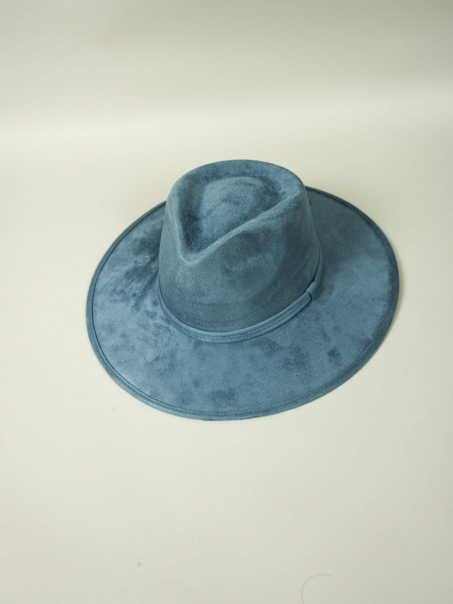 Vegan Suede Rancher Hat- Steel Blue