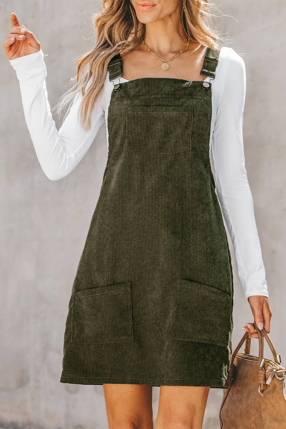 Audrey Corduroy Overall Dress