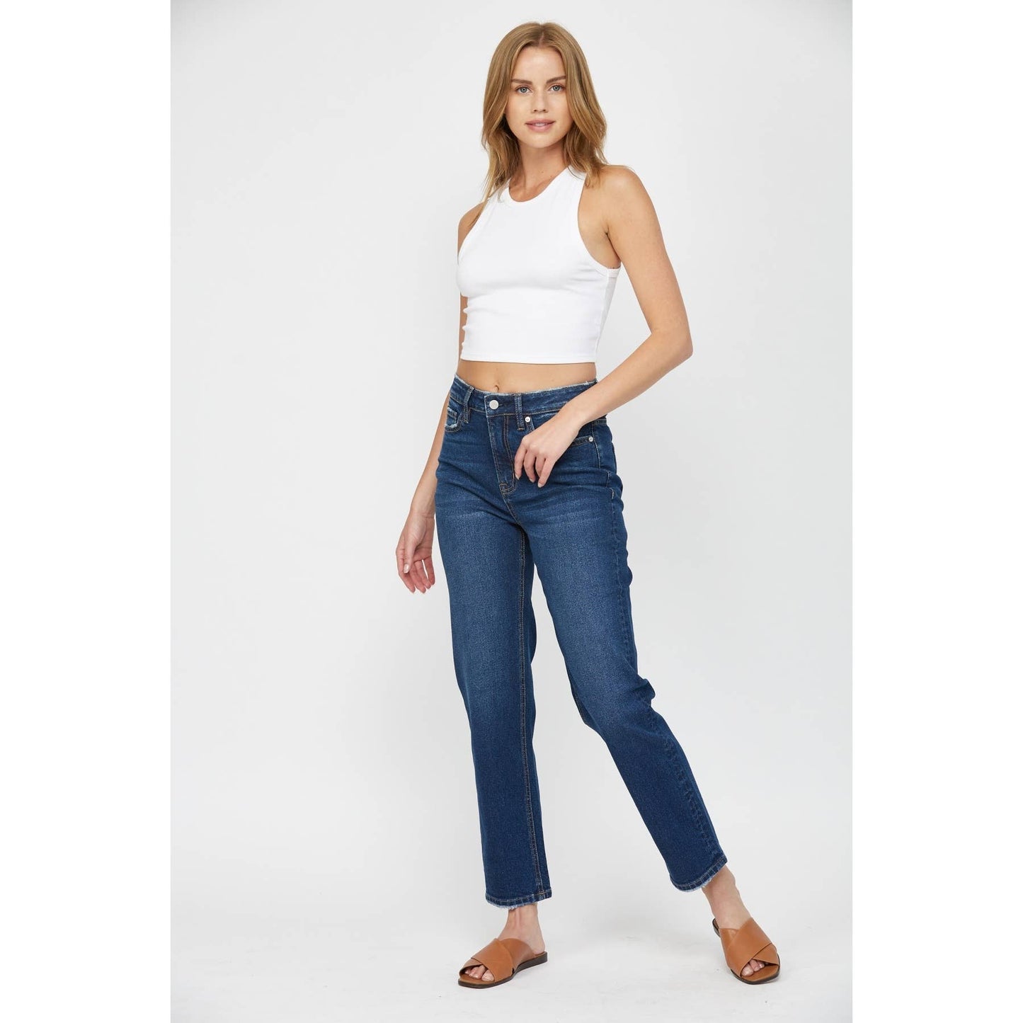 MACI MICA SUPER HIGH WEDGE STRAIGHT LEG JEANS