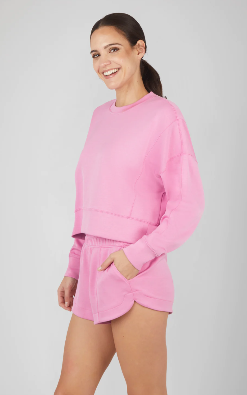 Scuba Modal Pullover Sweatshirt and Short Set