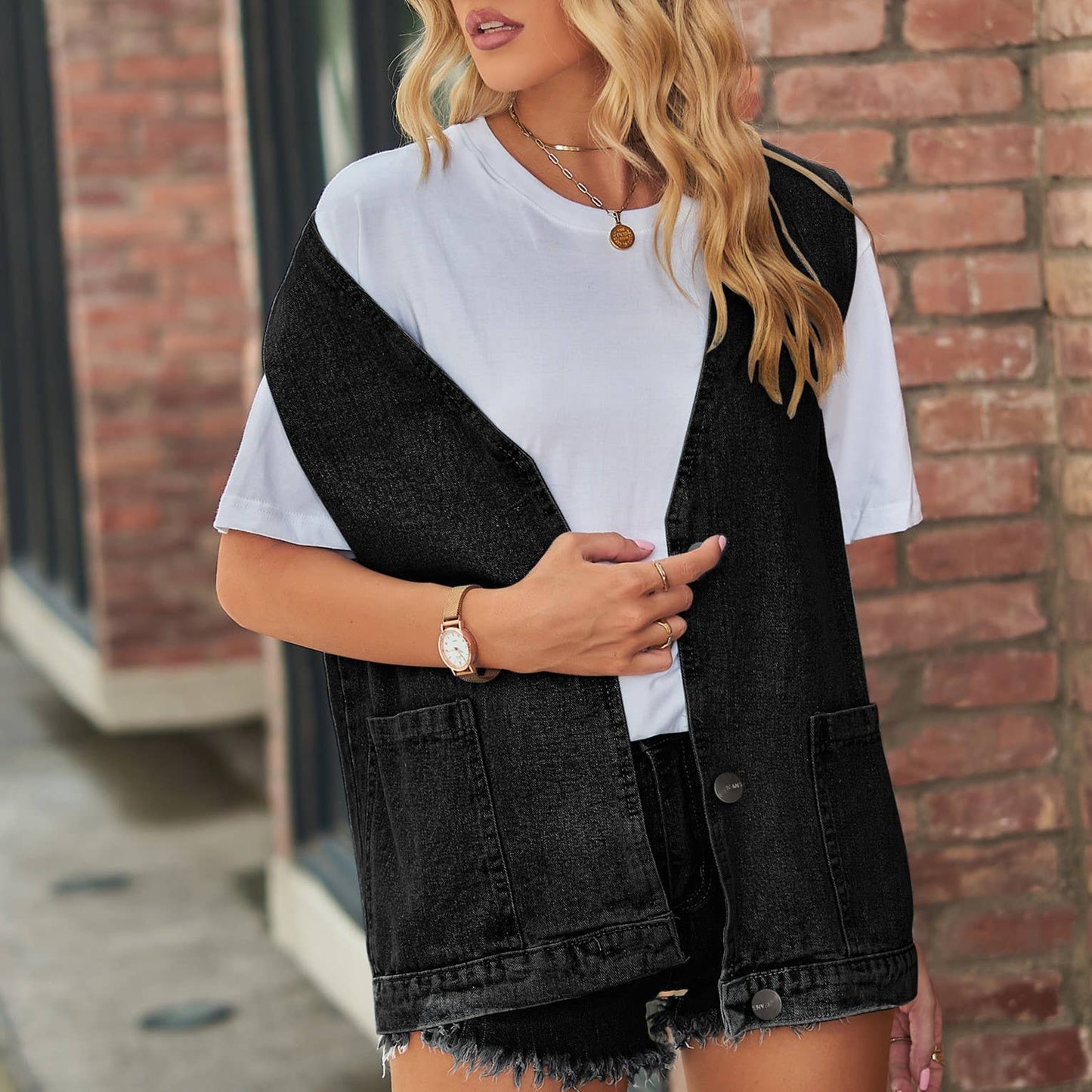 Mona Oversized Denim Vest